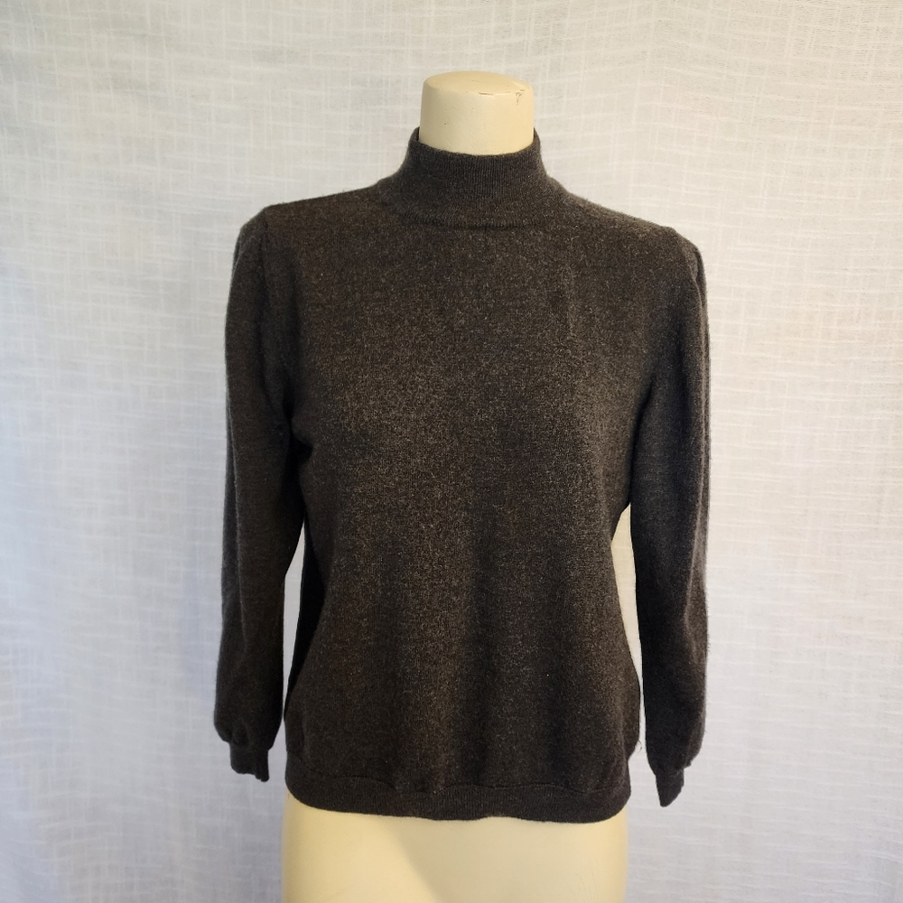 Studio 121 W Lrge Timeless Capsule Chic Gray L/S Mock Turtleneck Wool Blend A386